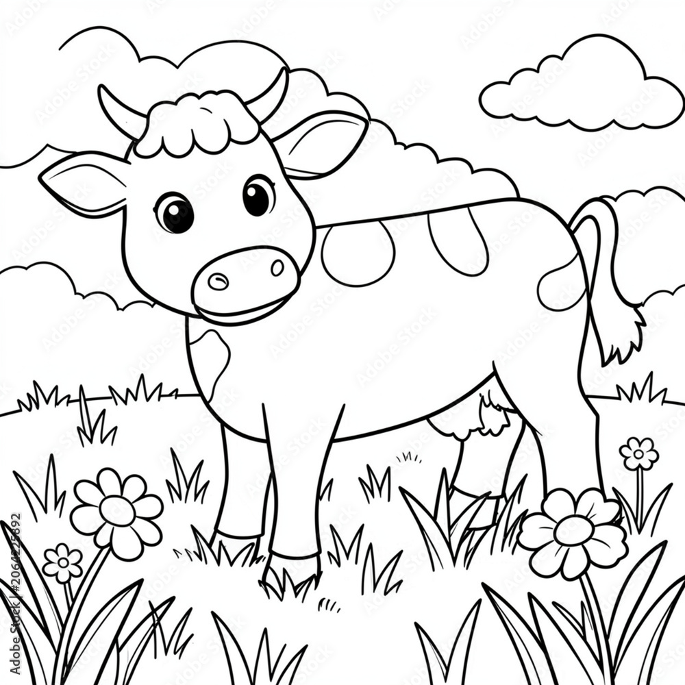 Obraz premium Happy Cow in a Meadow