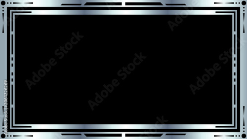 Elegant Metallic Geometric Decorative Border Frame with Art Deco Inspired Minimalist Aesthetic Design