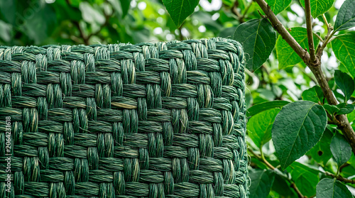 World Environment Day recycled plant fiber macro texture with luxurious green bokeh, circular economy sustainability concept and premium environmental stock photography background