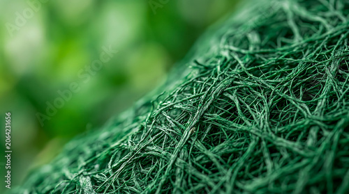 World Environment Day natural cellulose fiber texture with premium green bokeh, sustainable material innovation concept and ecological commercial stock photography background