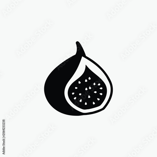 fig slice icon silhoutte vector style template.