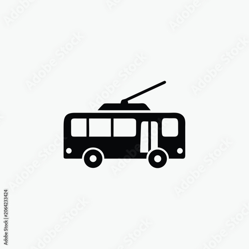 transportation vehicle icon trolley bus template