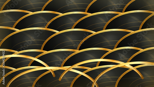 Abstract Black and Gold Wave Pattern Representing Elegance and Luxury for Modern Design Projects