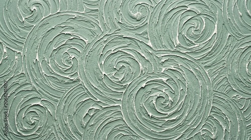 luxurious texture of Venetian plaster made of jade sage and green silk