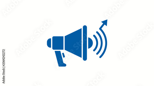 Bild auf Leinwand Blue Megaphone Loudspeaker Icon Graphic.
