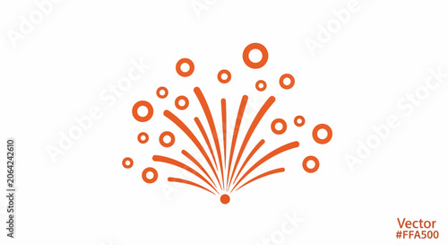 Foto Orange abstract burst graphic design element.
