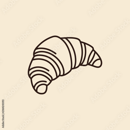 Foto A simple hand drawn illustration of a flaky buttery pastry