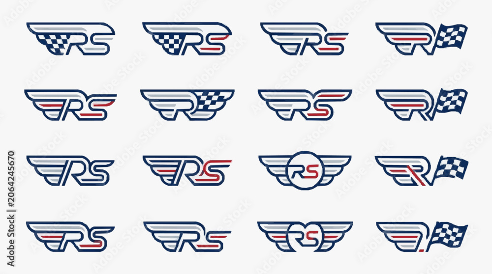 Naklejka premium Creative Evolution of TWR Tom Walkinshaw Racing and Williams Racing Sport Logos Through Decades of Motorsport Design Innovation