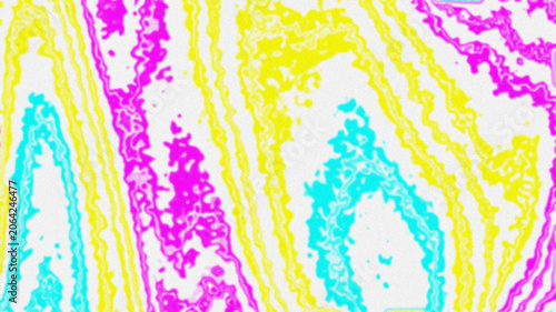 Abstract liquid marble textured background with vibrant neon pink, yellow, and cyan waves, ideal for fun branding, creative packaging, digital art, and bold graphic design.