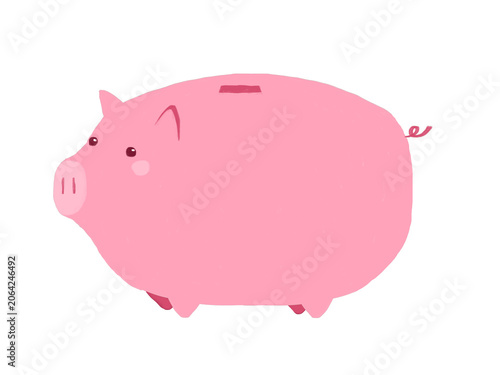 かわいいピンクの豚の貯金箱
