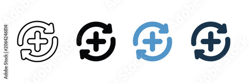 фотографія Health Refresh Icon Vector Design Featuring Medical Cross with Circular Arrows f