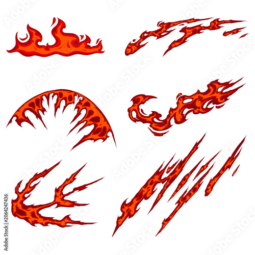 Set Firework Element Decoration Illustration 