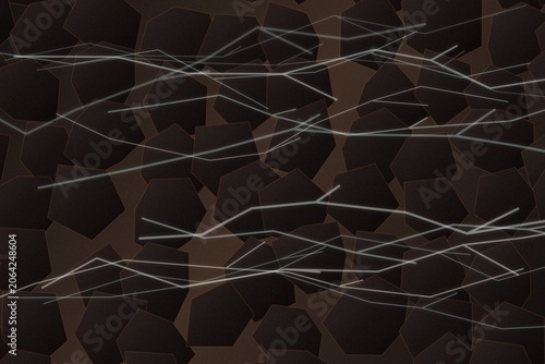 Abstract geometric pattern with lines on dark brown background