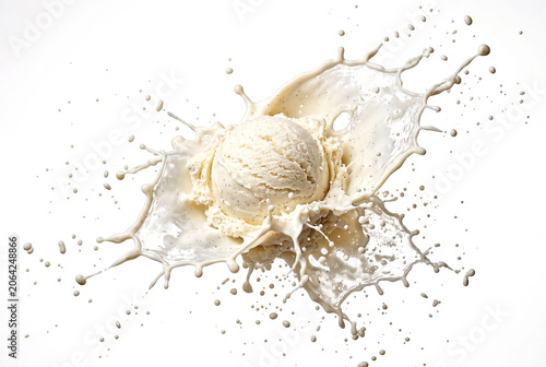 Vanilla Ice Cream Splash Frozen in Motion