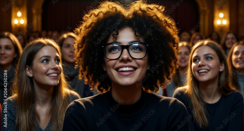 Fototapeta premium Young Diverse Students Learning Together in Classroom Setting
