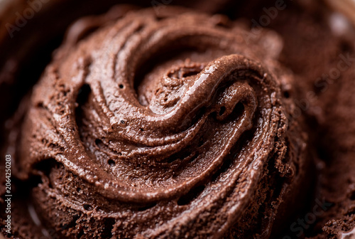 Luxury Chocolate Ice Cream Macro Texture Background