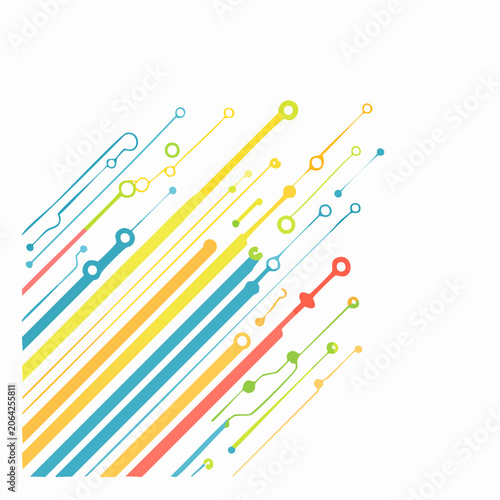 Abstract Colorful Lines and Circles Pattern