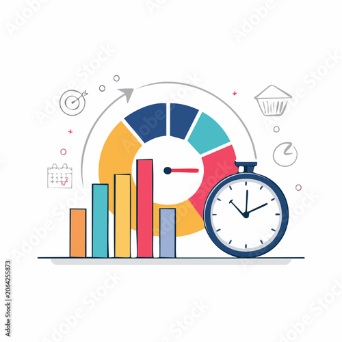 Business Performance Metrics and Time Management Concept