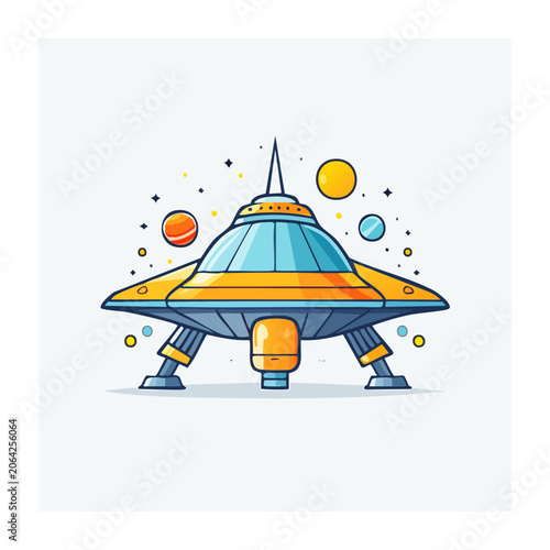 Flat design hot air balloon with basket