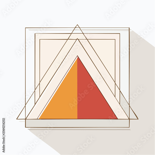 Geometric Abstract Design with Triangles and Squares