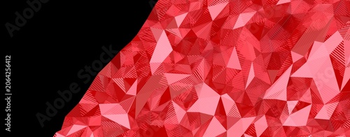 Photography Red geometric low poly texture abstract background design with contrasting black