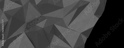 Foto Monochromatic geometric pattern with low poly facets and textured surfaces abstr