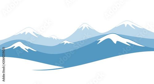 Cuadro en lienzo Snowy mountain range landscape view.