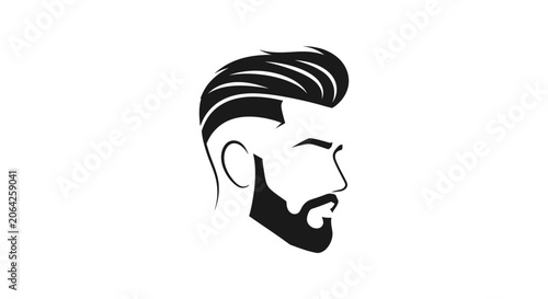 Stylish man profile icon with modern haircut and beard