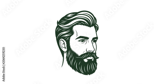 Stylized man with beard and mustache illustration