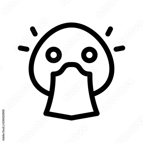 Vászonkép A cute illustration of a shocked face with a surprised expression on a white bac