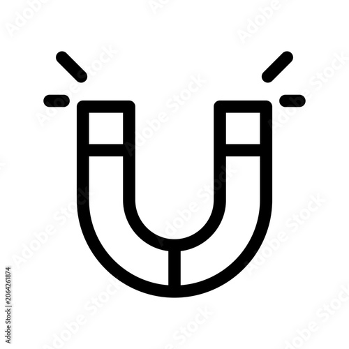 Cuadro en lienzo A magnet attracts metal with magnetic force and energy in a science concept