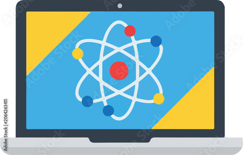 Scientific molecular structure on mobile phone screen