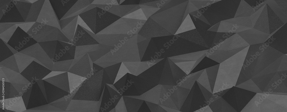 Obraz premium Dark geometric pattern background with low poly shapes and textured facets.