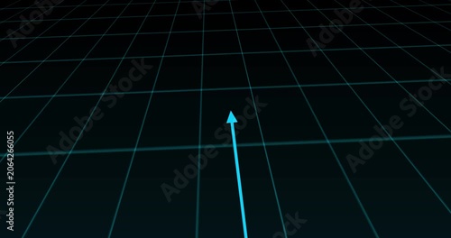 Digital map futuristic gps navigation system direction path animation, route destination smart location services and futuristic urban mobility concept