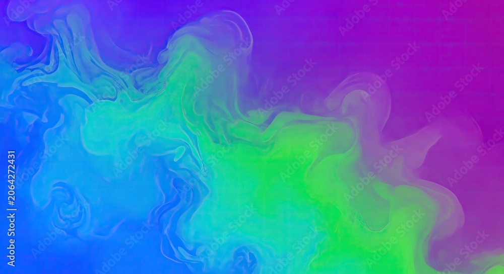 Obraz premium Abstract fluid background with vibrant green, blue, and purple color wave gradient.