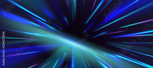 Valokuva Dynamic tech background with rotational border lines