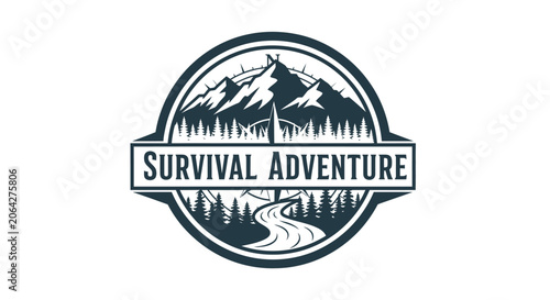 Obraz na plátně Survival adventure logo emblem design.