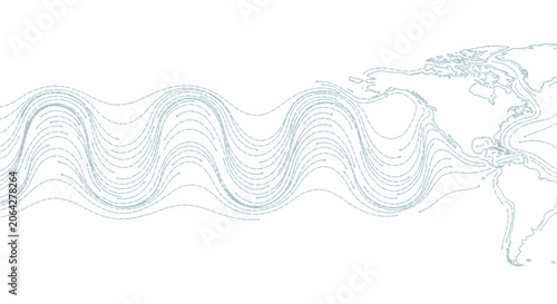 Foto Ocean Currents Map: Global Water Flow Visualization with World Map Outline
