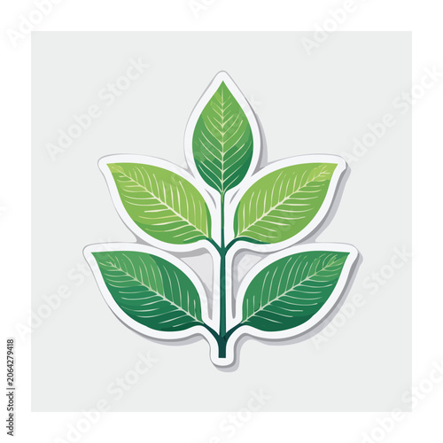Flat Design Green Leaf Illustration
