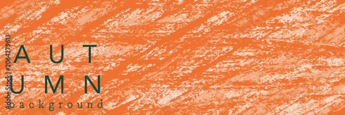 Retro Autumn Pencil Banner with a textured orange sketch background. Perfect for trendy seasonal promotions and social media covers.