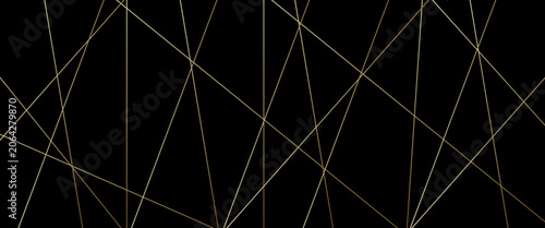 Photos Straight chaotic random golden gradient lines on black background