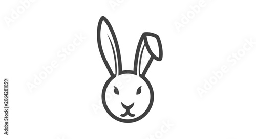 Fényképezés Simple line drawing of a rabbit.