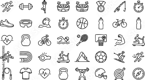 Принти на полотні Comprehensive kitchen and cooking appliance icon set with appliances utensils pr