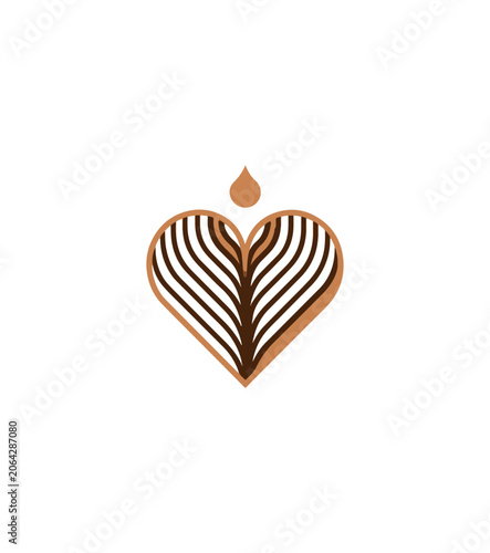 Heart shaped logo graphic food brand identity