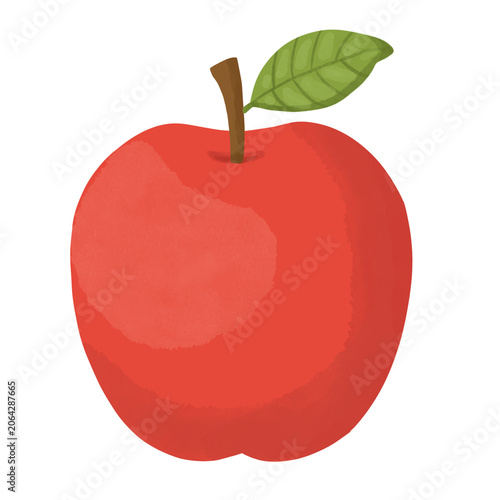 Hand painted apple illustration isolated on transparent background