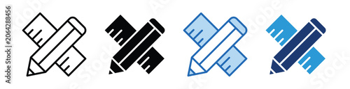 Stationery icon Collection With Multiple Styles