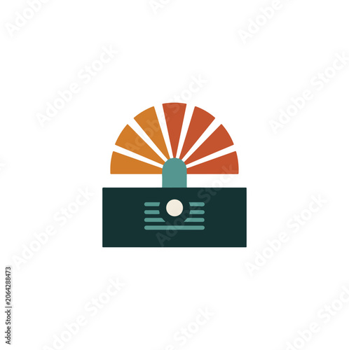 Vintage retro record player graphic illustration