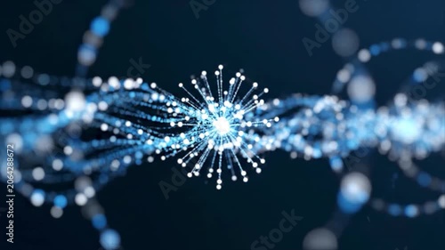 4K Abstract Plexus Network Flowing Stream with Dynamic Light Particles Loop