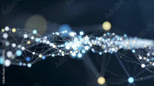 4K Abstract Plexus Network Flowing Stream with Dynamic Light Particles Loop