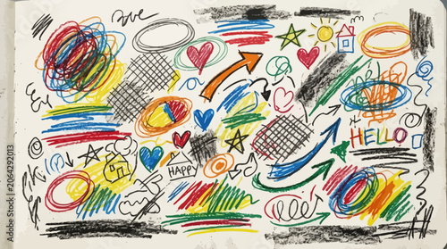 Crayon scribble doodle underline vector